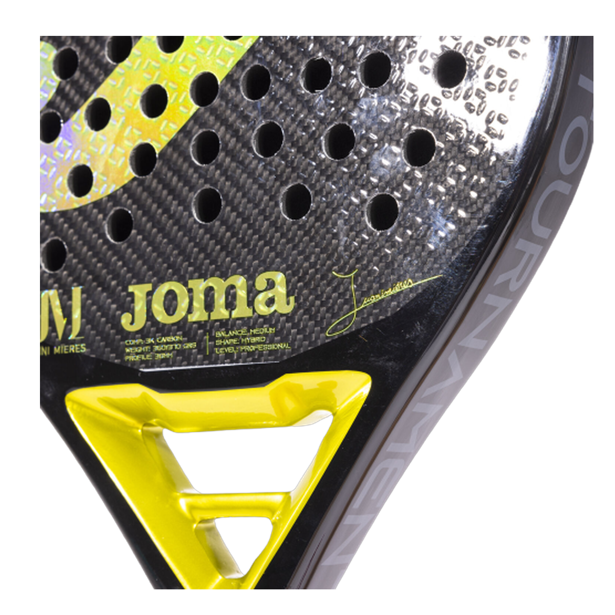 Joma Tournament Juani Mieres Black Yellow Padel Racket