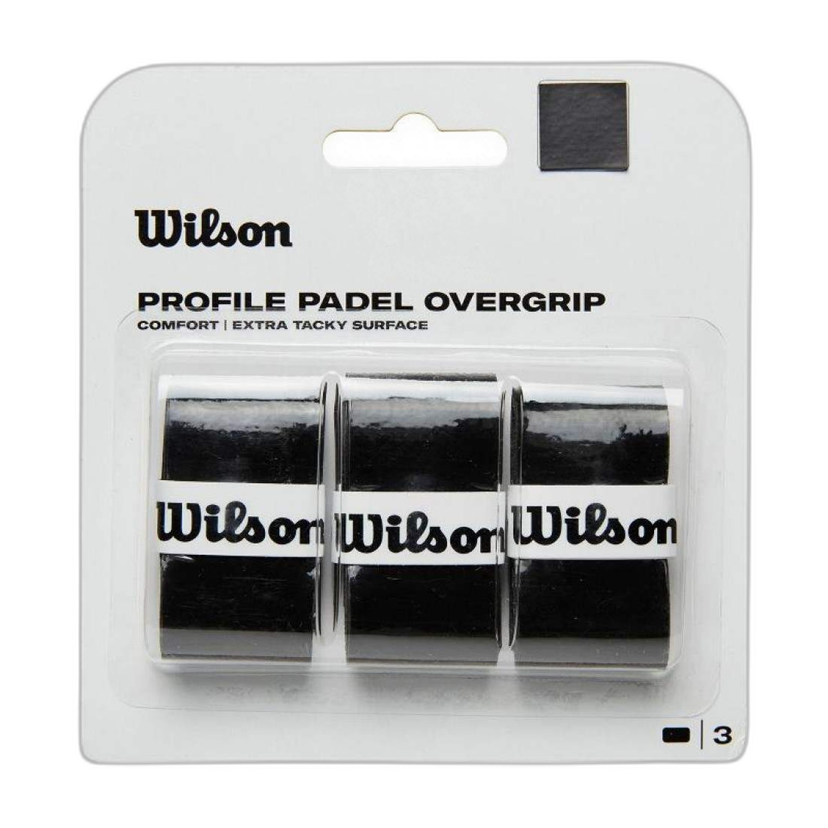 Blister Wilson Profile Padel Negro 3 Overgrips - Image 1