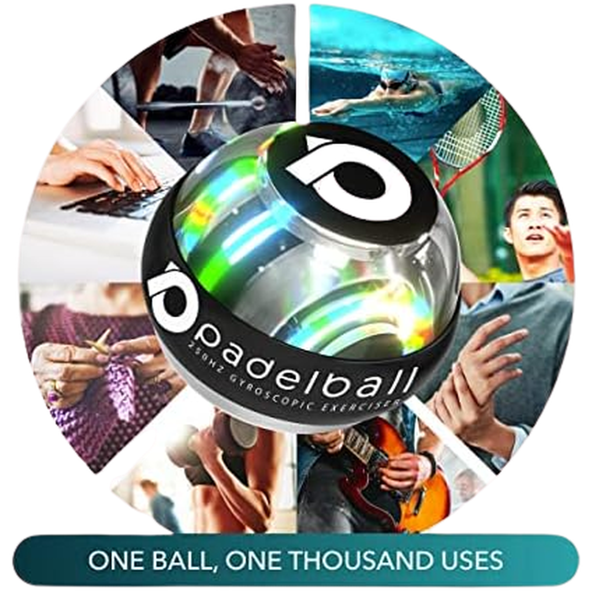 RPM Power Padelball - Training and Toning Ball for Arms, Elbow and Wrist with Gyroscope, Reduces Risk of Injuries, for Men and Women of All Levels - Image 8