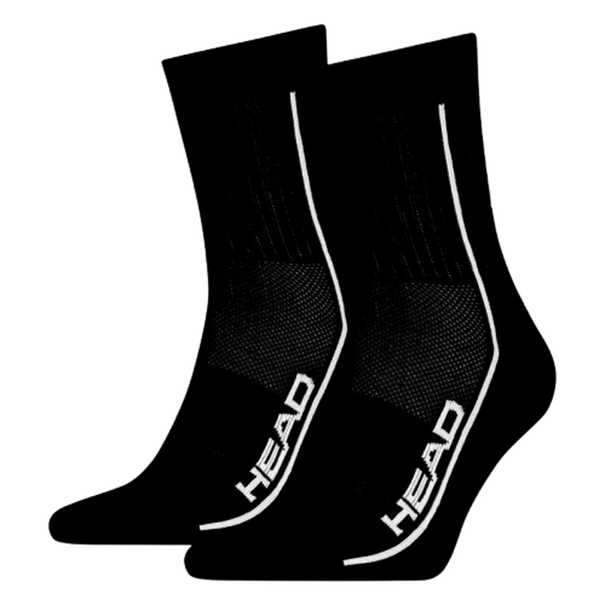 Head Performance Crew Padel Socks - Black - Pack of 2 - Image 1