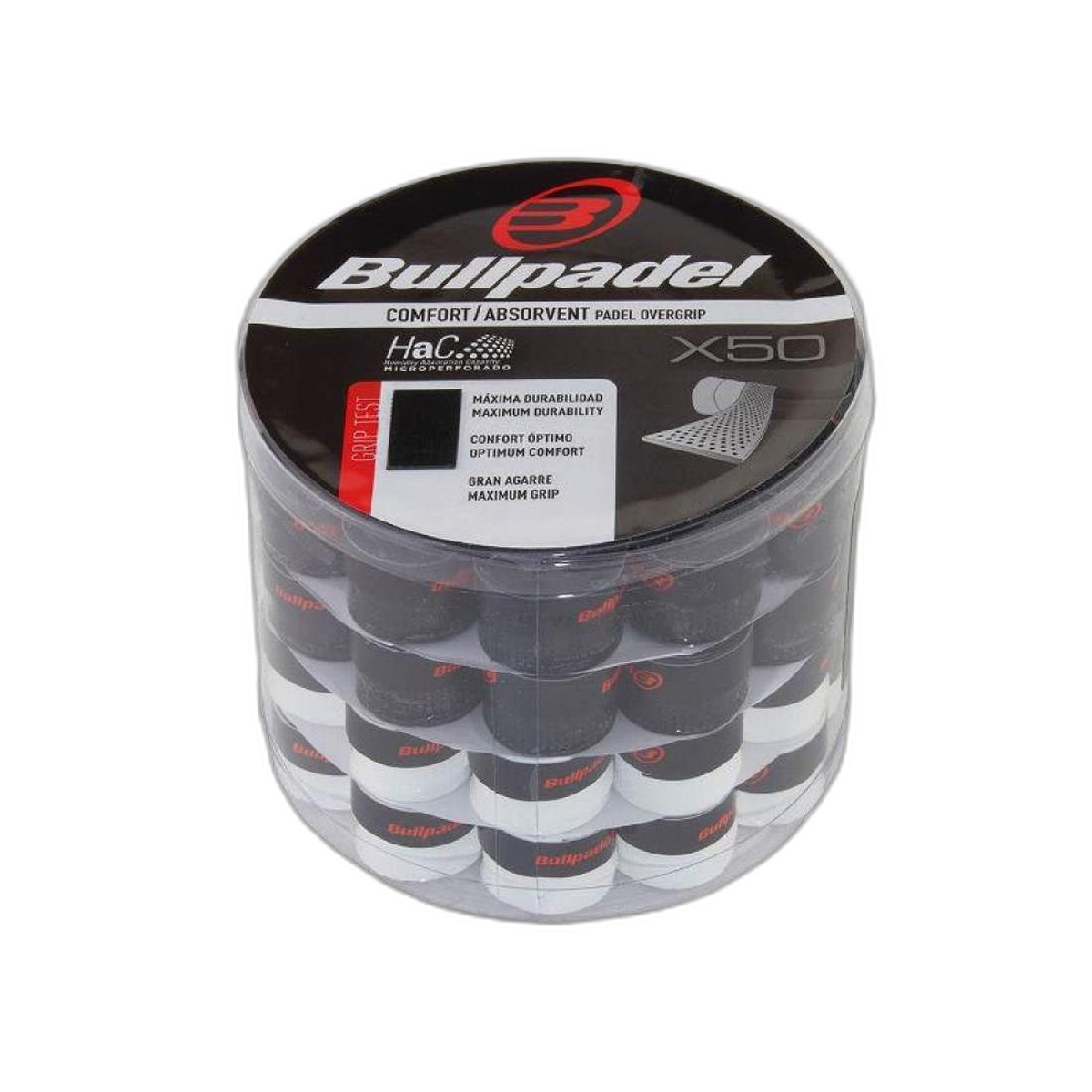 Drum Bullpadel GB1201 Black White 50 Overgrips - Image 1