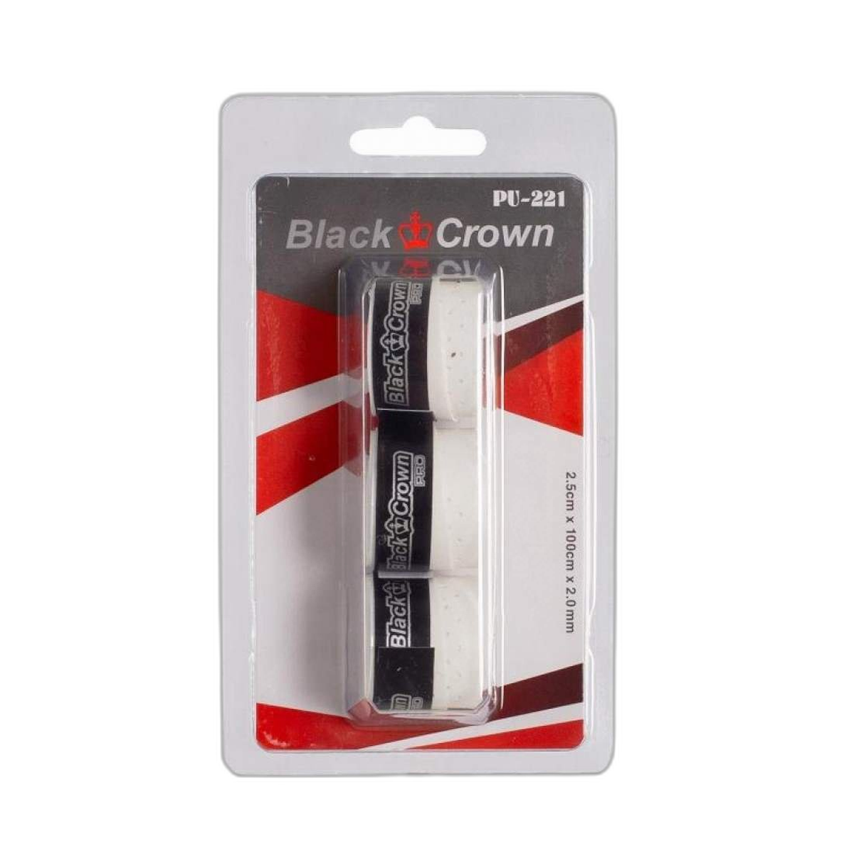 Blister Black Crown Perforado Blanco 3 Overgrips - Image 1