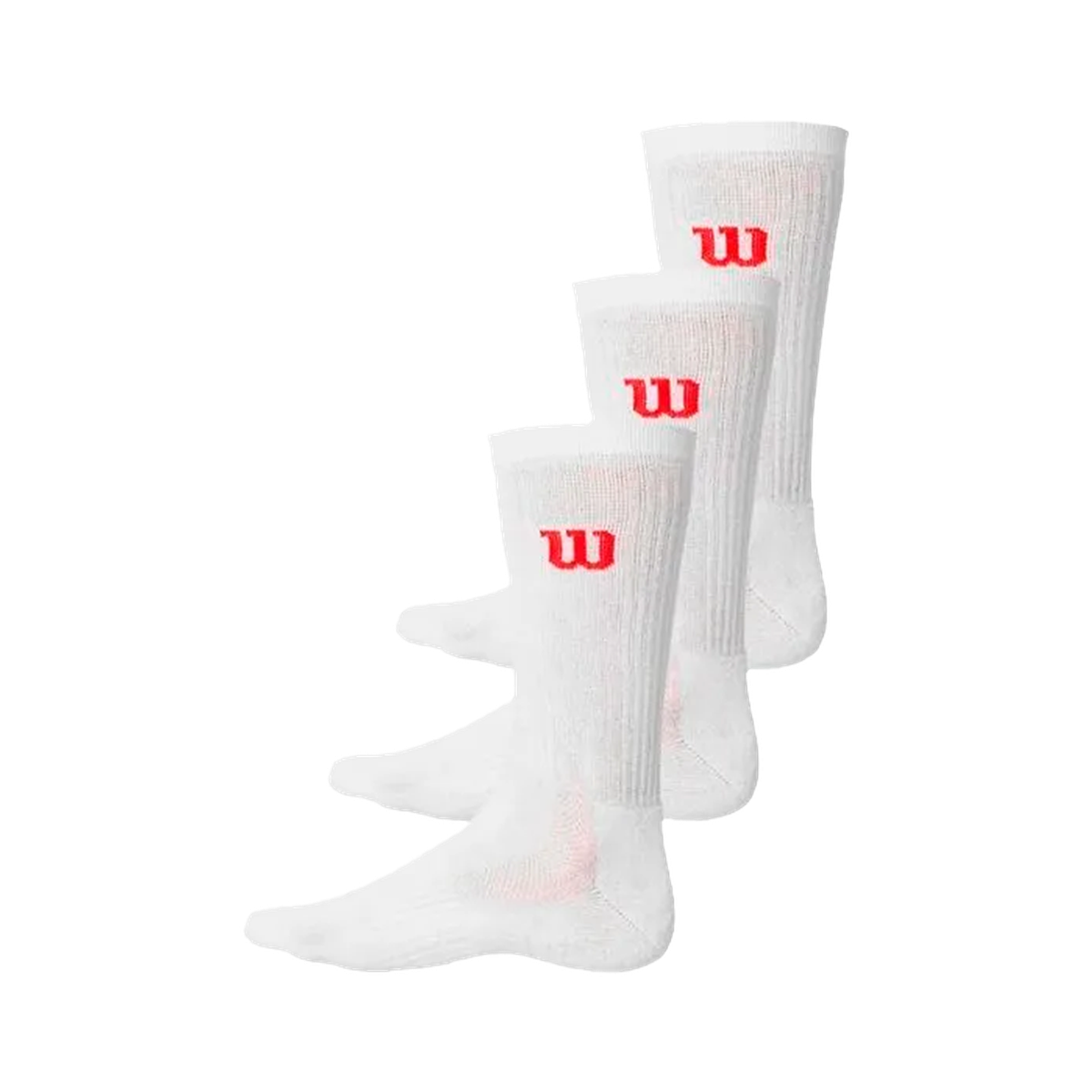 Wilson Crew Padel Socks - White - Pack of 3 - Image 2
